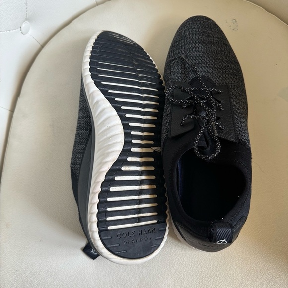 Cole Haan Black and Gray Knit Sneakers with Sock-Like Collar - Picture 4 of 6